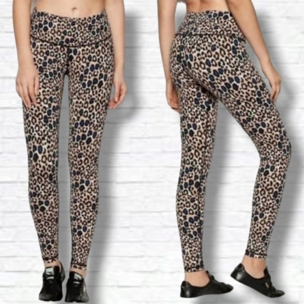 3/$30 ❤️ Victoria's Secret Knockout Blue Leopard Print High-rise Leggings Size S